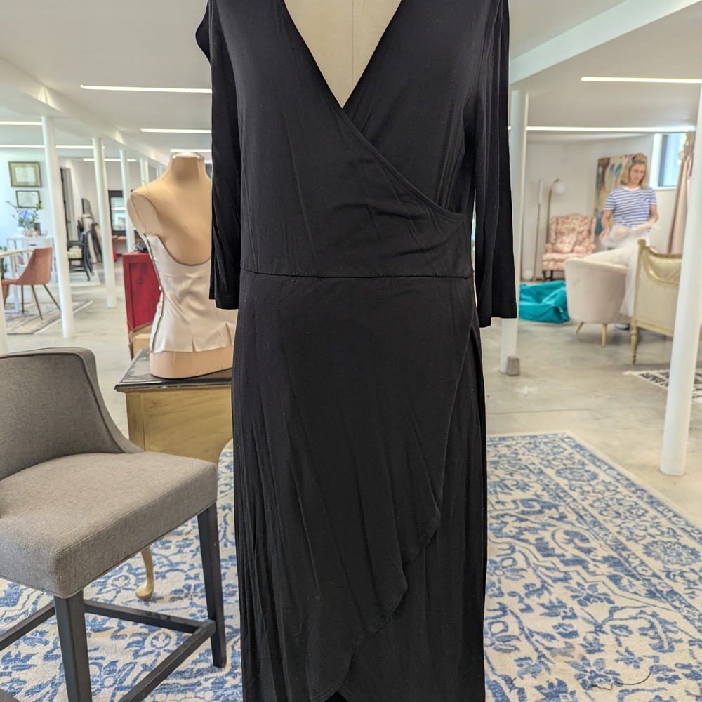 H&M Black Long Sleeve Wrap Dress